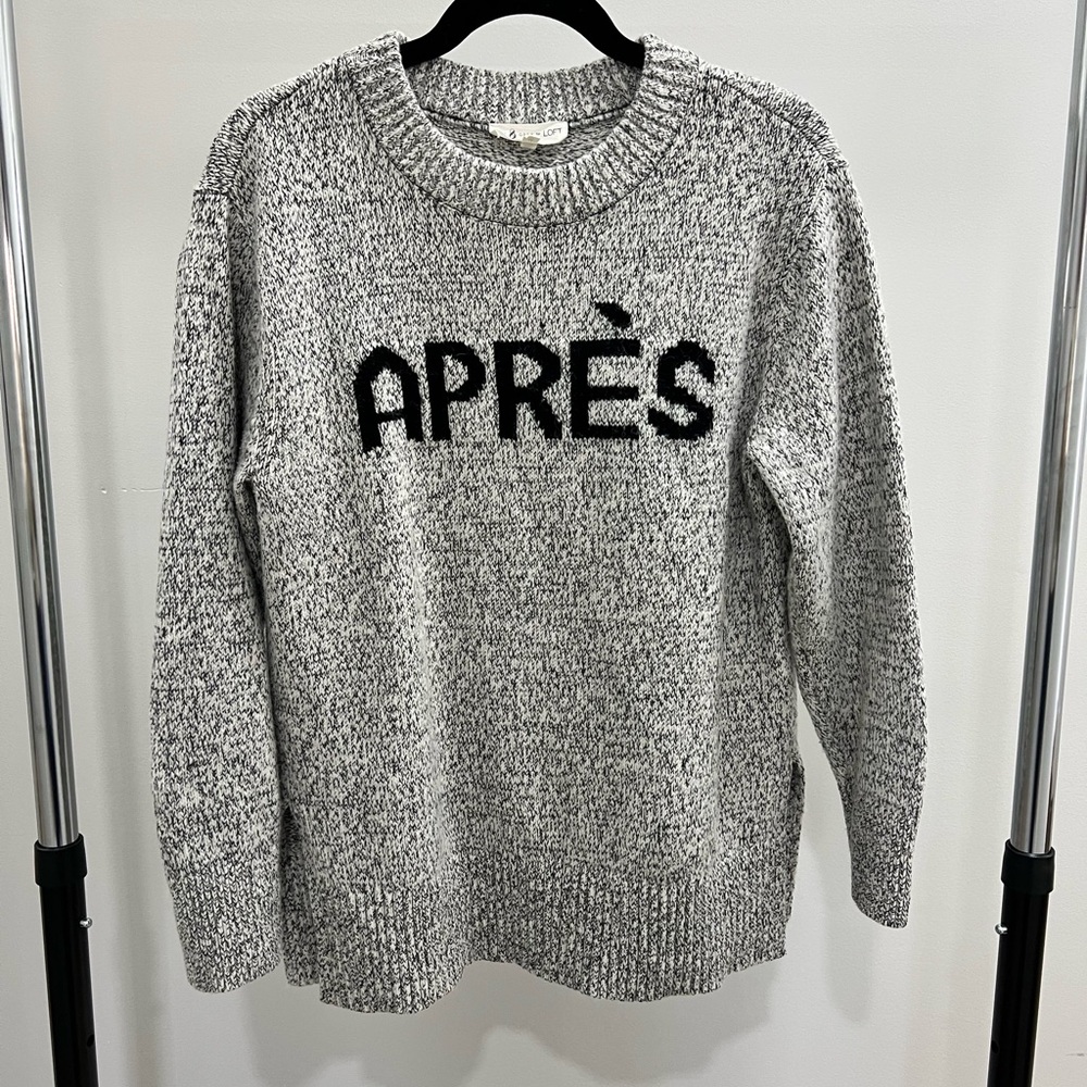 Lou & Grey Black and White Crew Neck Sweater